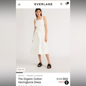 BNWT Everlane Organic Cotton Herringbone Dress